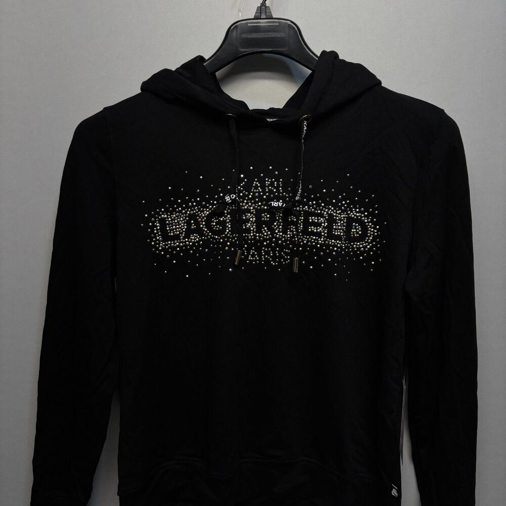 NWT Karl Lagerfeld Paris Women Pullover Hoodie Sweatshirt XS X-Small C088 -14 - Picture 12 of 16